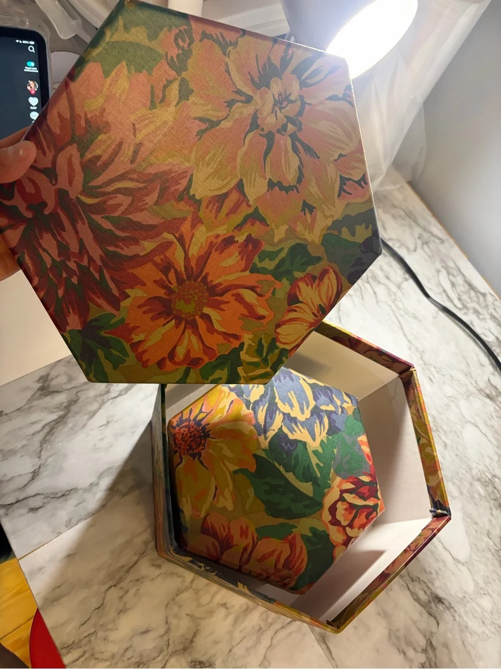 Bundle of retro Vintage Floral Decorative Storage Boxes - Multicolor